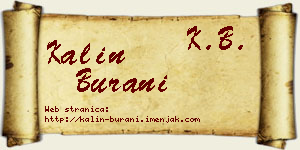 Kalin Burani vizit kartica